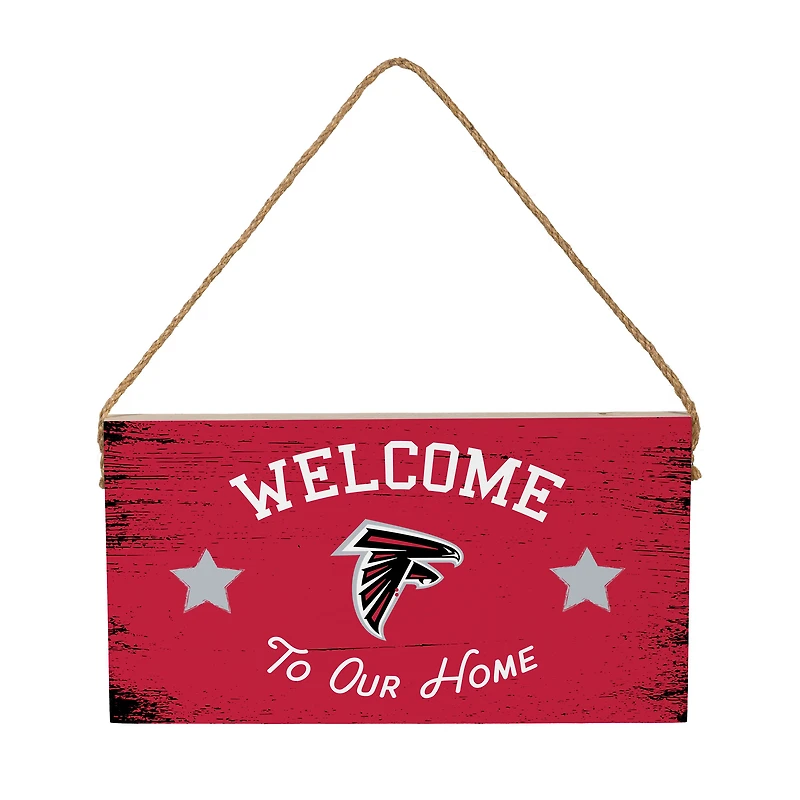 Atlanta Falcons 6" x 11" Welcome Home Wood Wall Sign with Rope Hanger
