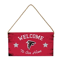 Atlanta Falcons 6" x 11" Welcome Home Wood Wall Sign with Rope Hanger