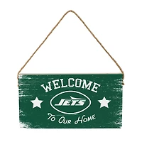New York Jets 6" x 11" Welcome Home Wood Wall Sign with Rope Hanger