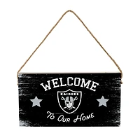 Las Vegas Raiders 6" x 11" Welcome Home Wood Wall Sign with Rope Hanger