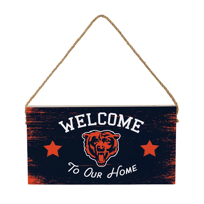 Chicago Bears 6" x 11" Welcome Home Wood Wall Sign with Rope Hanger