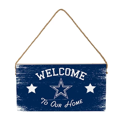 Dallas Cowboys 6" x 11" Welcome Home Wood Wall Sign with Rope Hanger