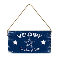 Dallas Cowboys 6" x 11" Welcome Home Wood Wall Sign with Rope Hanger