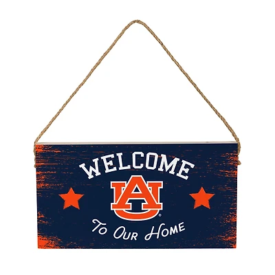 Auburn Tigers 6" x 11" Welcome Home Wood Wall Sign with Rope Hanger