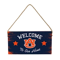 Auburn Tigers 6" x 11" Welcome Home Wood Wall Sign with Rope Hanger