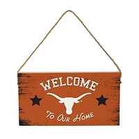 Texas Longhorns 6" x 11" Welcome Home Wood Wall Sign with Rope Hanger