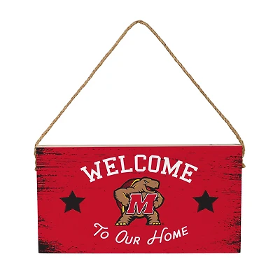 Maryland Terrapins 6" x 11" Welcome Home Wood Wall Sign with Rope Hanger