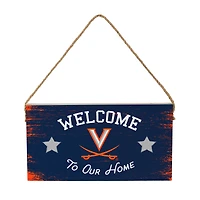 Virginia Cavaliers 6" x 11" Welcome Home Wood Wall Sign with Rope Hanger