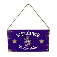 James Madison Dukes 6" x 11" Welcome Home Wood Wall Sign with Rope Hanger