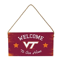 Virginia Tech Hokies 6" x 11" Welcome Home Wood Wall Sign with Rope Hanger