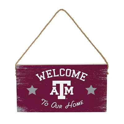 Texas A&M Aggies 6" x 11" Welcome Home Wood Wall Sign with Rope Hanger