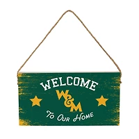 William & Mary Tribe 6" x 11" Welcome Home Wood Wall Sign with Rope Hanger