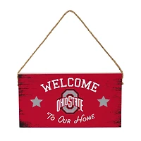 Ohio State Buckeyes 6" x 11" Welcome Home Wood Wall Sign with Rope Hanger