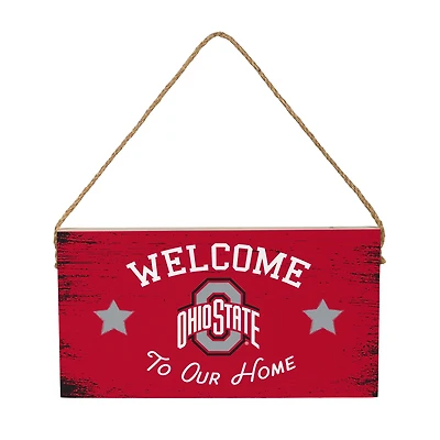 Ohio State Buckeyes 6" x 11" Welcome Home Wood Wall Sign with Rope Hanger