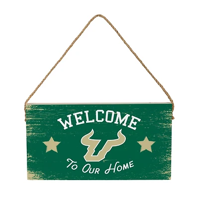 South Florida Bulls 6" x 11" Welcome Home Wood Wall Sign with Rope Hanger