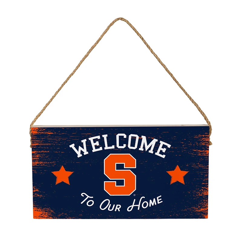 Syracuse Orange 6" x 11" Welcome Home Wood Wall Sign with Rope Hanger