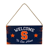Syracuse Orange 6" x 11" Welcome Home Wood Wall Sign with Rope Hanger