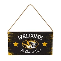 Missouri Tigers 6" x 11" Welcome Home Wood Wall Sign with Rope Hanger