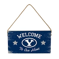 BYU Cougars 6" x 11" Welcome Home Wood Wall Sign with Rope Hanger