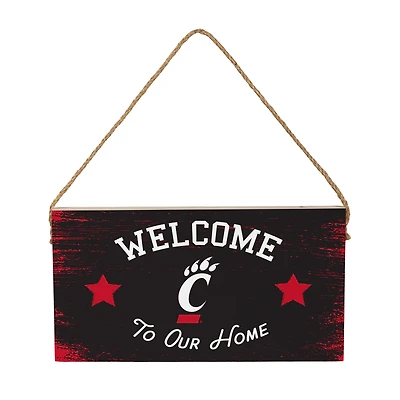 Cincinnati Bearcats 6" x 11" Welcome Home Wood Wall Sign with Rope Hanger