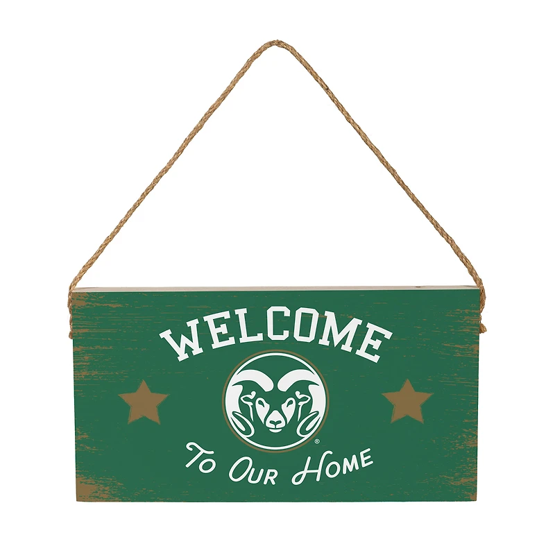 Colorado State Rams 6" x 11" Welcome Home Wood Wall Sign with Rope Hanger