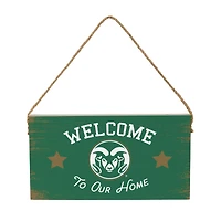 Colorado State Rams 6" x 11" Welcome Home Wood Wall Sign with Rope Hanger
