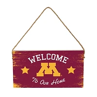 Minnesota Golden Gophers 6" x 11" Welcome Home Wood Wall Sign with Rope Hanger