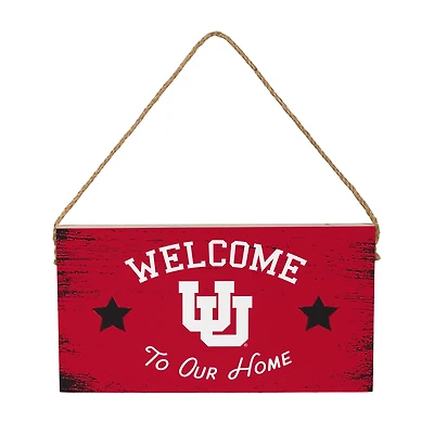 Utah Utes 6" x 11" Welcome Home Wood Wall Sign with Rope Hanger