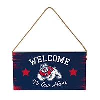 Fresno State Bulldogs 6" x 11" Welcome Home Wood Wall Sign with Rope Hanger