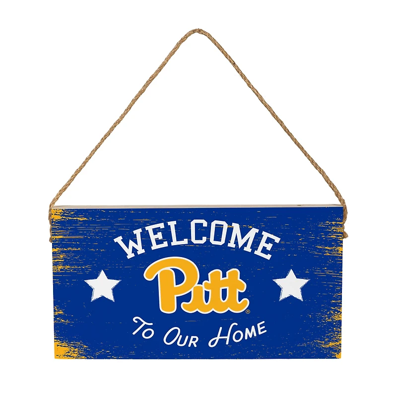Pitt Panthers 6" x 11" Welcome Home Wood Wall Sign with Rope Hanger