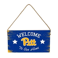 Pitt Panthers 6" x 11" Welcome Home Wood Wall Sign with Rope Hanger