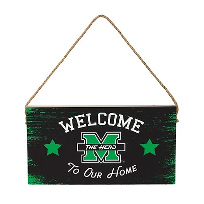 Marshall Thundering Herd 6" x 11" Welcome Home Wood Wall Sign with Rope Hanger