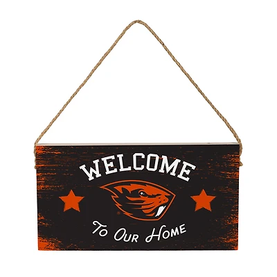 Oregon State Beavers 6" x 11" Welcome Home Wood Wall Sign with Rope Hanger