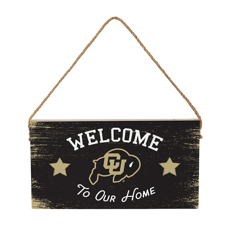 Colorado Buffaloes 6" x 11" Welcome Home Wood Wall Sign with Rope Hanger