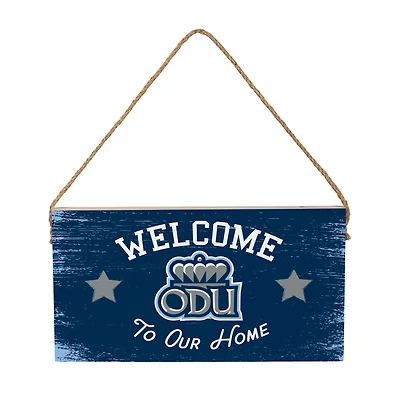 Old Dominion Monarchs 6" x 11" Welcome Home Wood Wall Sign with Rope Hanger