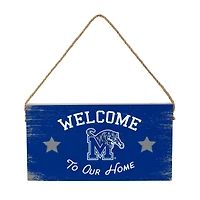 Memphis Tigers 6" x 11" Welcome Home Wood Wall Sign with Rope Hanger