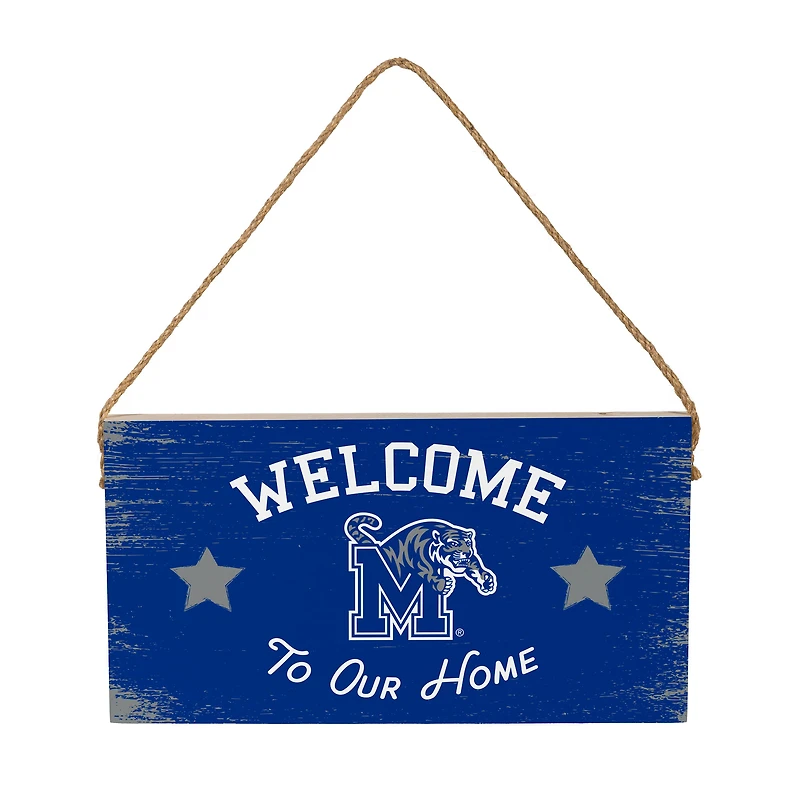 Memphis Tigers 6" x 11" Welcome Home Wood Wall Sign with Rope Hanger