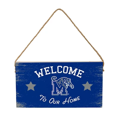 Memphis Tigers 6" x 11" Welcome Home Wood Wall Sign with Rope Hanger