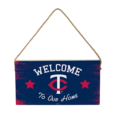 Minnesota Twins 6" x 11" Welcome Home Wood Wall Sign with Rope Hanger