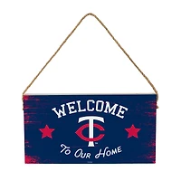 Minnesota Twins 6" x 11" Welcome Home Wood Wall Sign with Rope Hanger