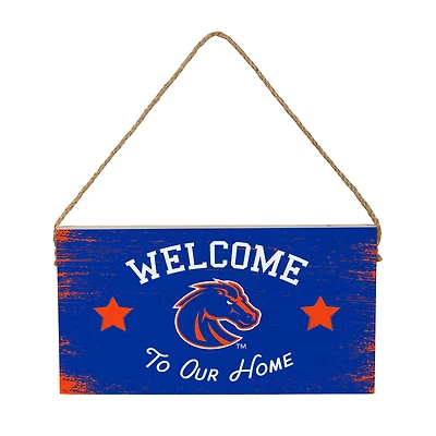 Boise State Broncos 6" x 11" Welcome Home Wood Wall Sign with Rope Hanger