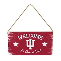 Indiana Hoosiers 6" x 11" Welcome Home Wood Wall Sign with Rope Hanger