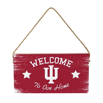 Indiana Hoosiers 6" x 11" Welcome Home Wood Wall Sign with Rope Hanger
