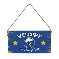Buffalo Sabres 6" x 11" Welcome Home Wood Wall Sign with Rope Hanger