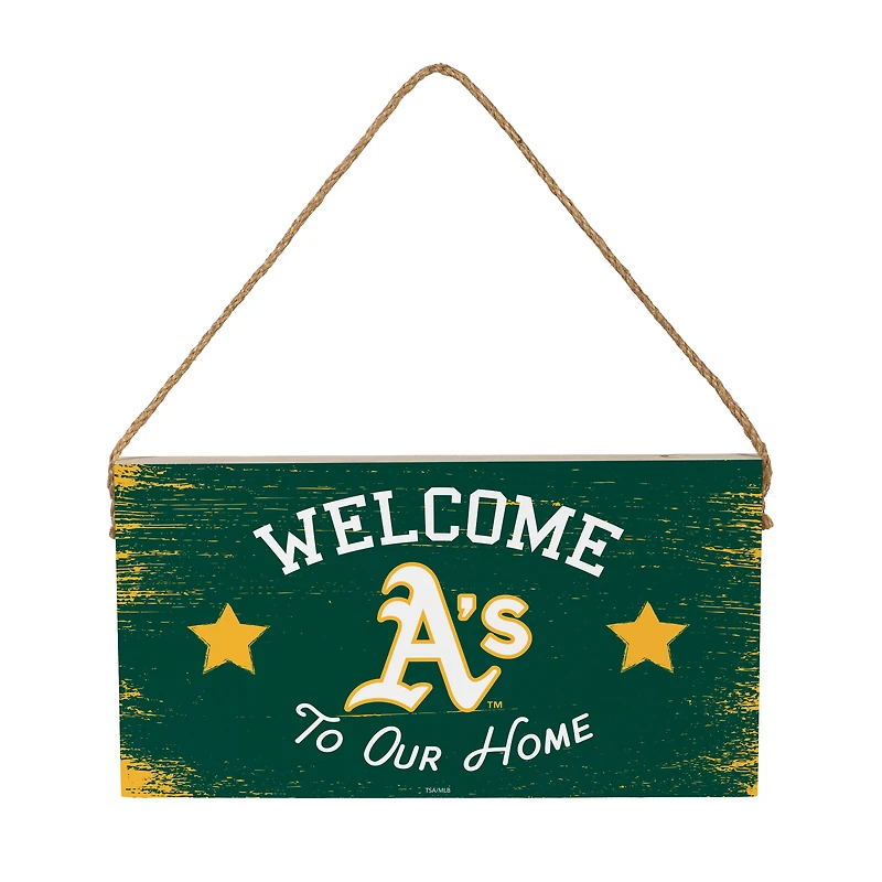 Athletics 6" x 11" Welcome Home Wood Wall Sign with Rope Hanger