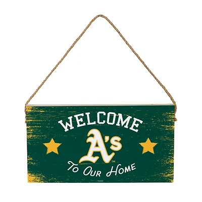 Athletics 6" x 11" Welcome Home Wood Wall Sign with Rope Hanger