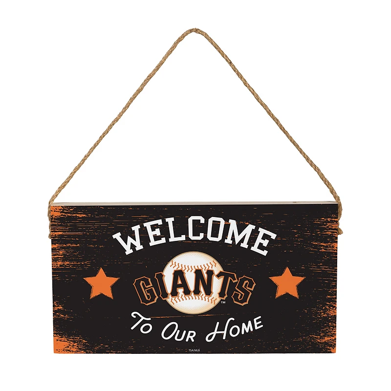 San Francisco Giants 6" x 11" Welcome Home Wood Wall Sign with Rope Hanger