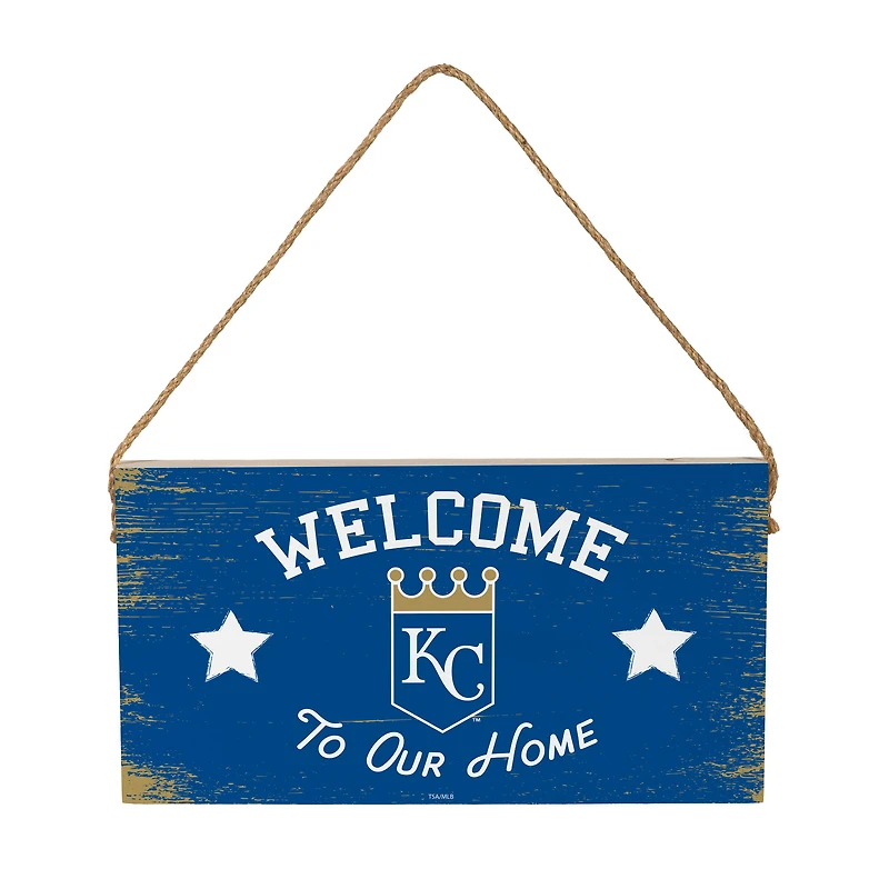 Kansas City Royals 6" x 11" Welcome Home Wood Wall Sign with Rope Hanger