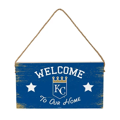 Kansas City Royals 6" x 11" Welcome Home Wood Wall Sign with Rope Hanger