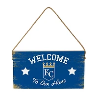 Kansas City Royals 6" x 11" Welcome Home Wood Wall Sign with Rope Hanger